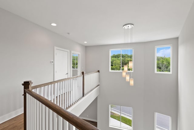 hallway with dark wood-type flooring