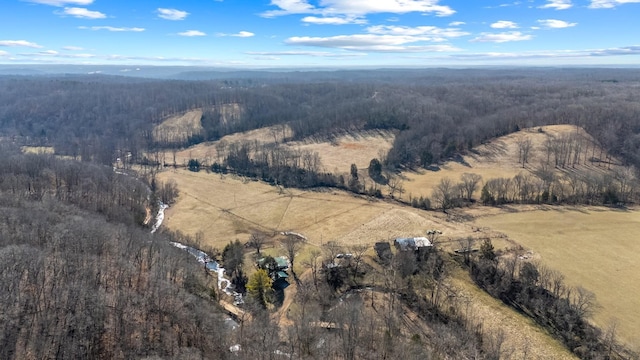 bird's eye view with a rural view