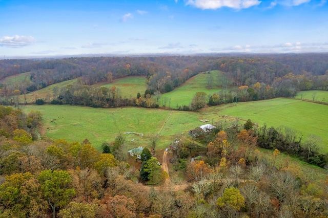 bird's eye view with a rural view