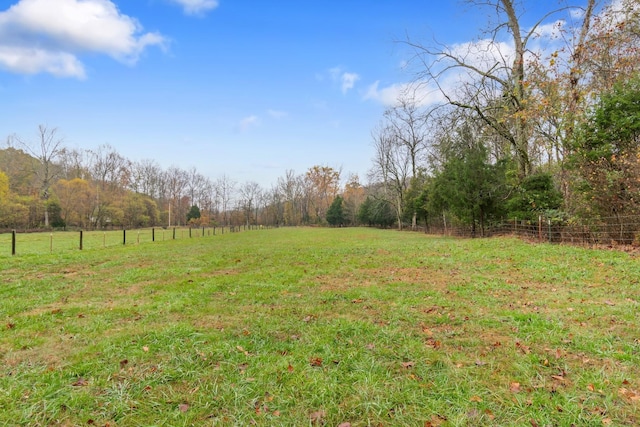 view of yard featuring a rural view