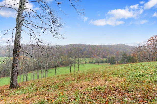 view of mountain feature featuring a rural view