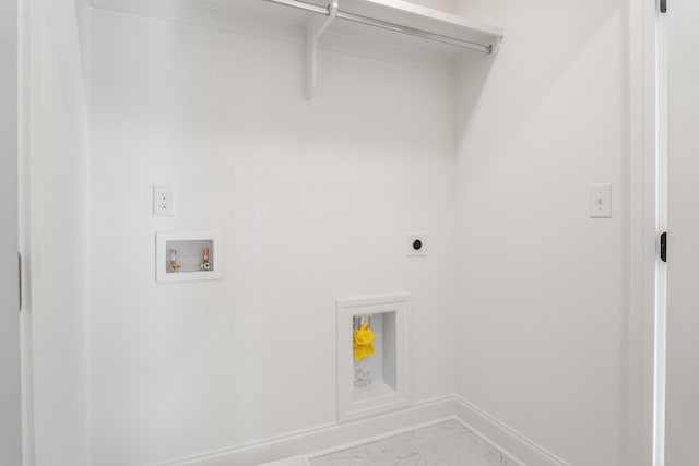 laundry room with washer hookup and hookup for an electric dryer