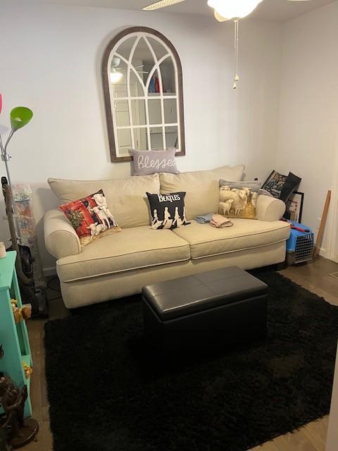 living room with wood-type flooring