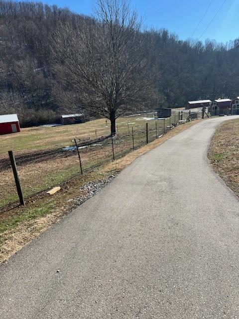 view of street with a rural view