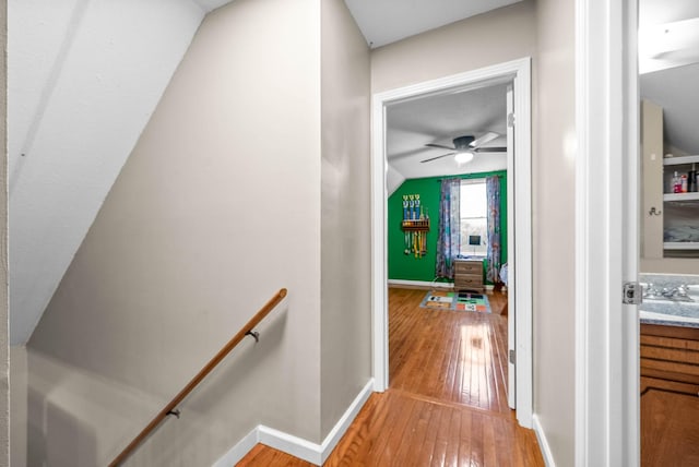 corridor featuring light hardwood / wood-style floors