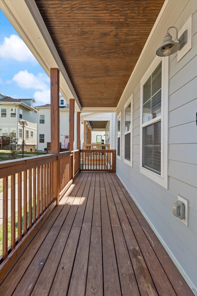 wooden deck featuring a porch