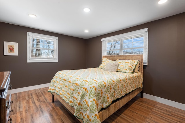 bedroom featuring dark hardwood / wood-style floors