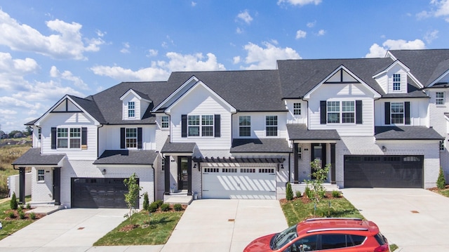 view of property featuring a garage