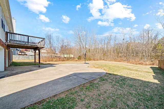 view of yard with fence