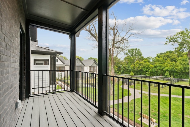 deck featuring a yard