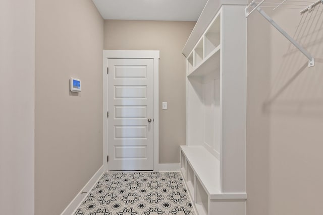 mudroom featuring light tile patterned floors