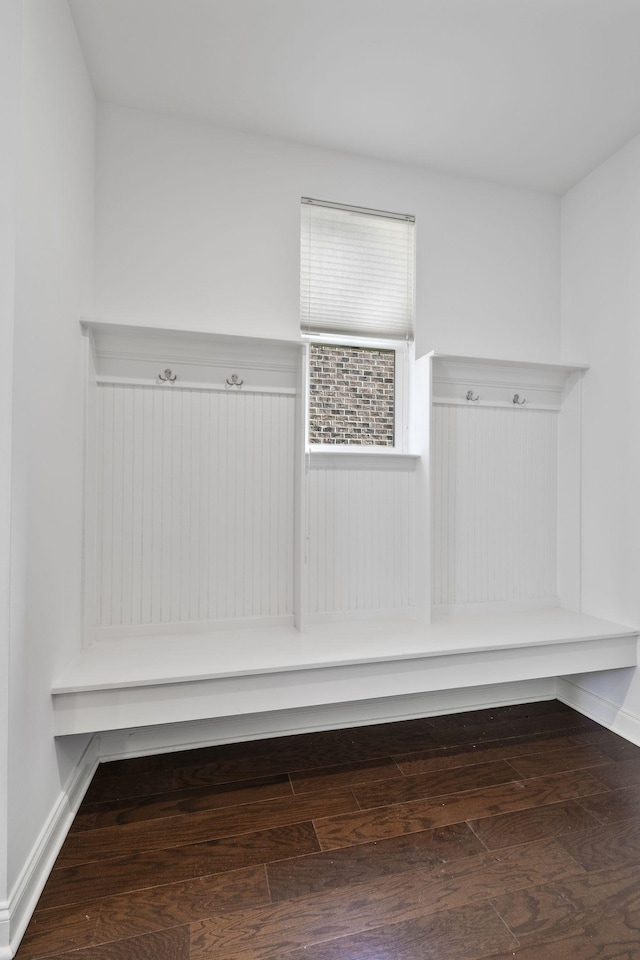 mudroom featuring dark hardwood / wood-style flooring