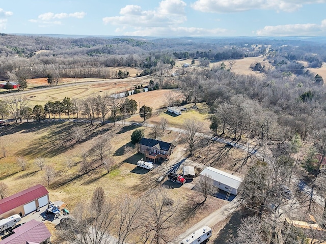 drone / aerial view with a rural view