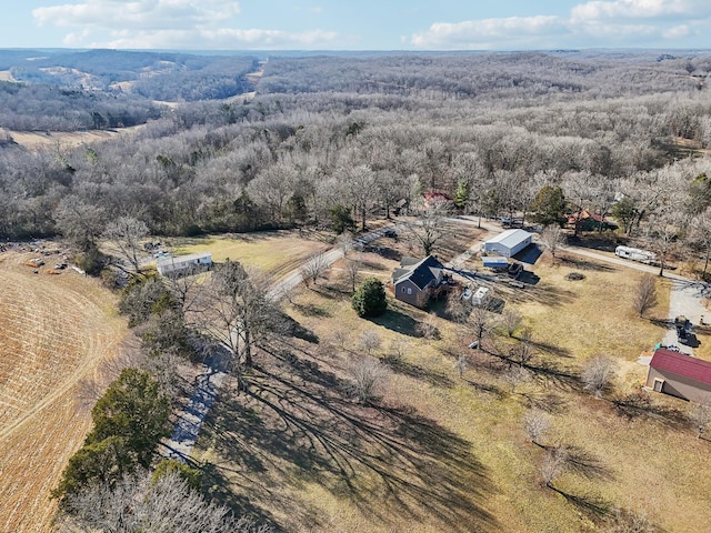 drone / aerial view with a rural view