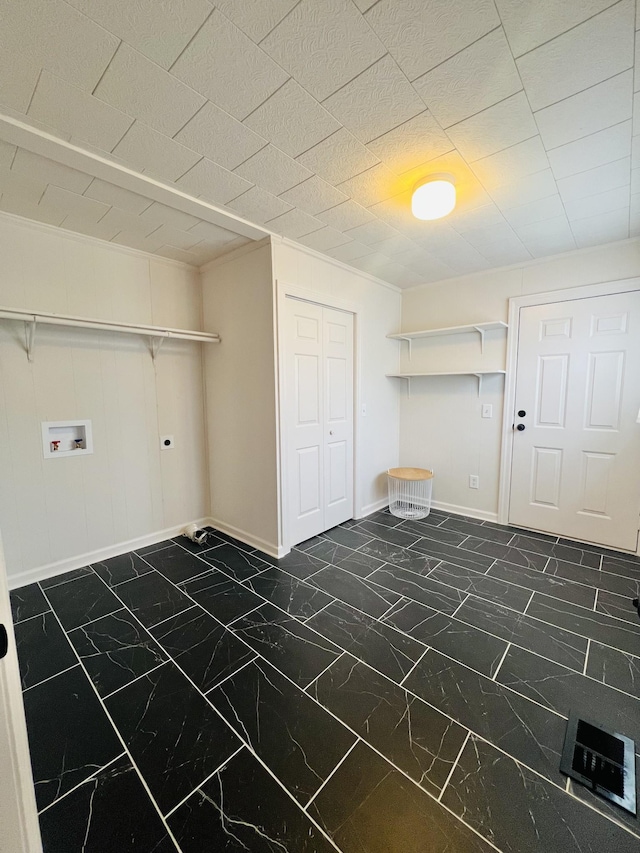 laundry area with washer hookup and hookup for an electric dryer