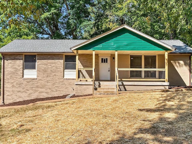 view of front facade featuring covered porch