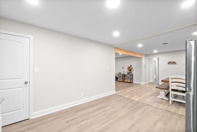 living room with light wood-type flooring