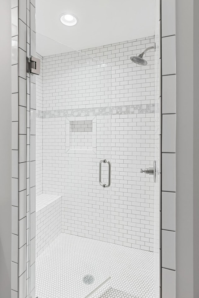 bathroom featuring walk in shower