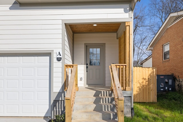 entrance to property with a garage