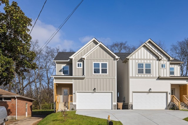 view of front of house with a garage