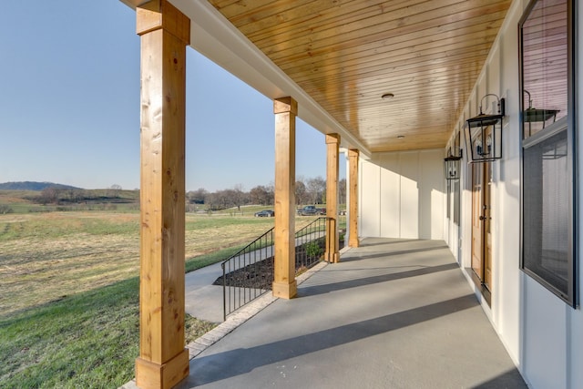 view of patio featuring a rural view