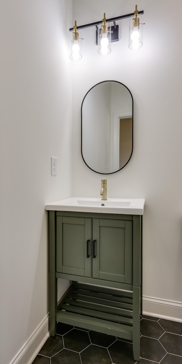 bathroom featuring vanity and tile patterned floors