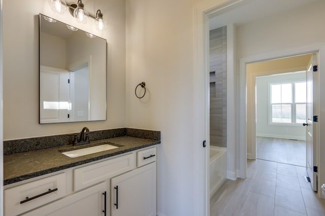 bathroom featuring vanity and tile patterned floors