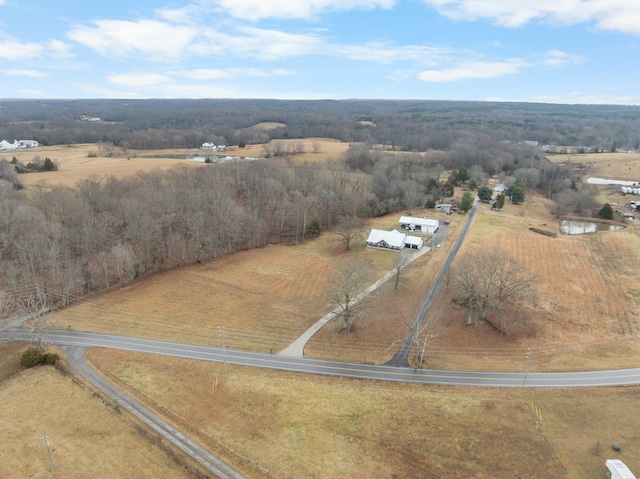 drone / aerial view with a rural view