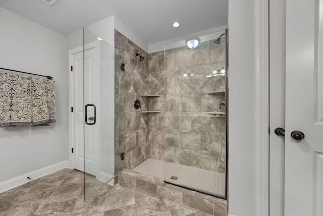 bathroom featuring walk in shower