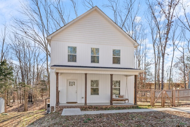 view of front of home featuring covered porch