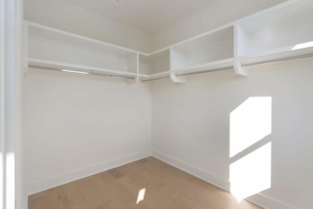 walk in closet featuring wood-type flooring