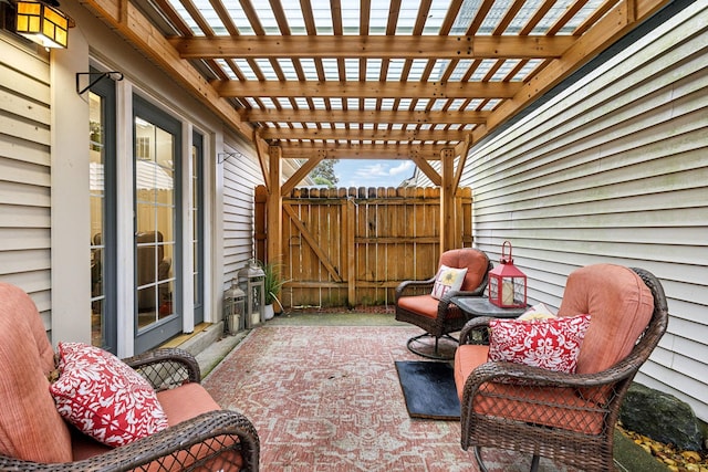 view of patio with a pergola