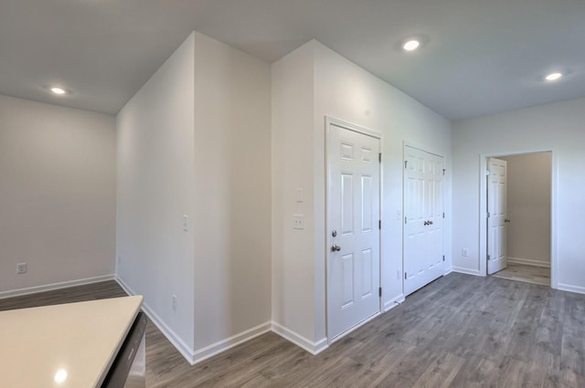 hall featuring hardwood / wood-style floors