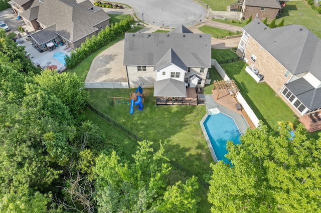 drone / aerial view featuring a residential view