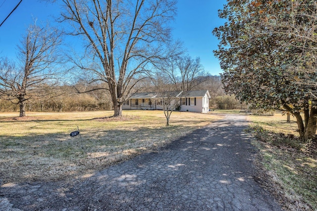 view of front of house featuring a front yard