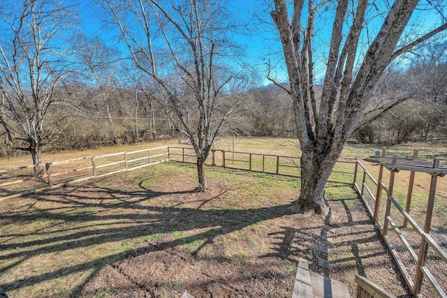 view of yard featuring a rural view