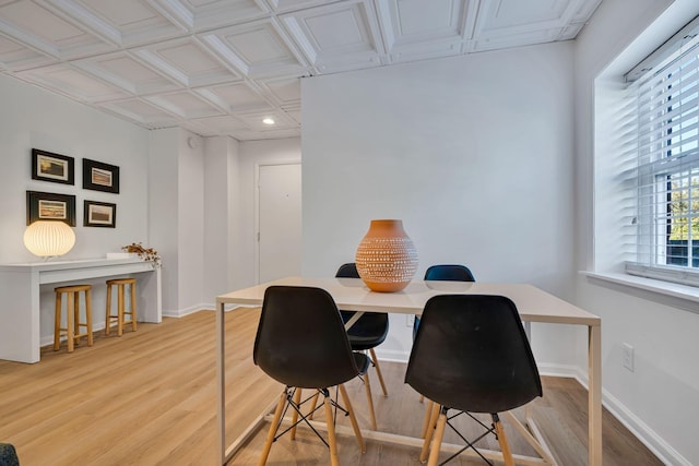 office area with light wood-type flooring