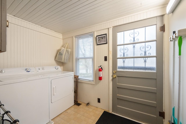 washroom featuring independent washer and dryer