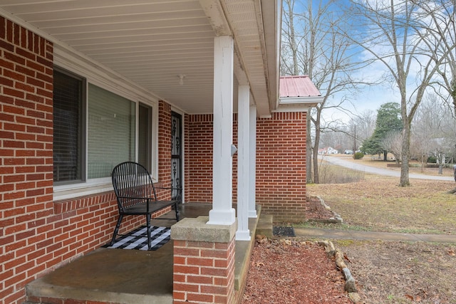 view of patio with a porch