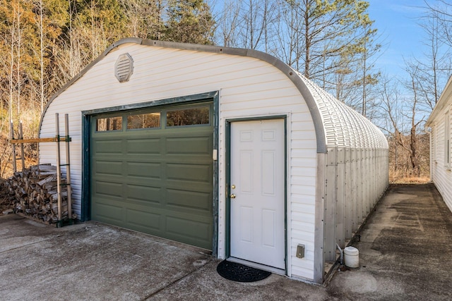 view of garage