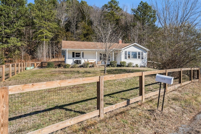 ranch-style house with a front yard