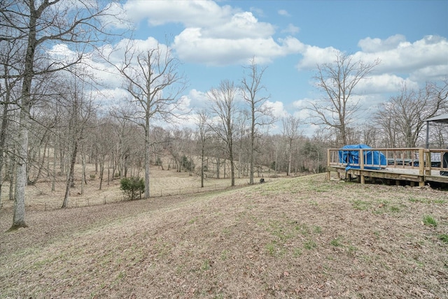 view of yard with a deck