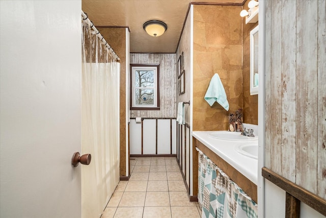 bathroom featuring vanity and tile patterned floors