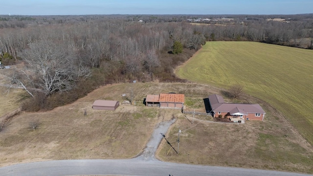 aerial view with a rural view