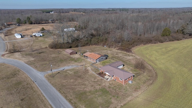 bird's eye view with a rural view