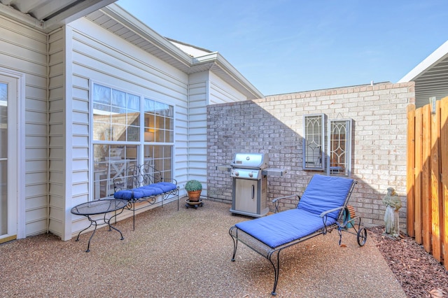 view of patio / terrace featuring grilling area