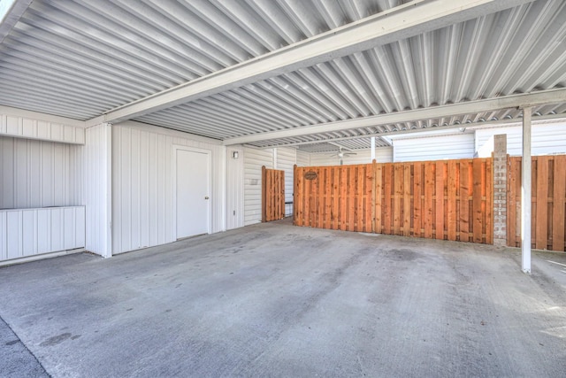 garage with a carport