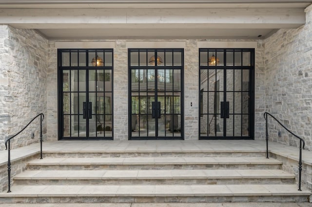 view of exterior entry with french doors