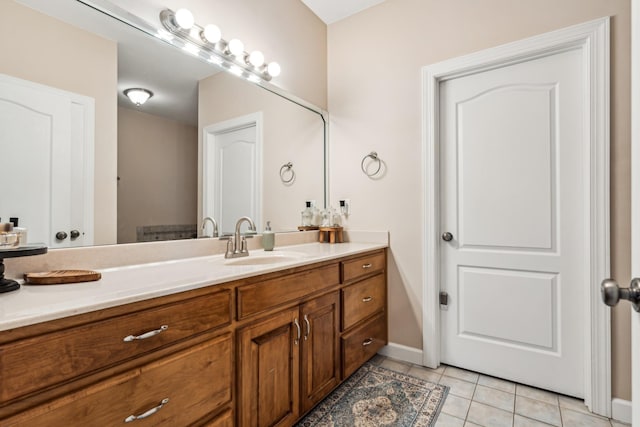 bathroom featuring vanity and tile patterned floors