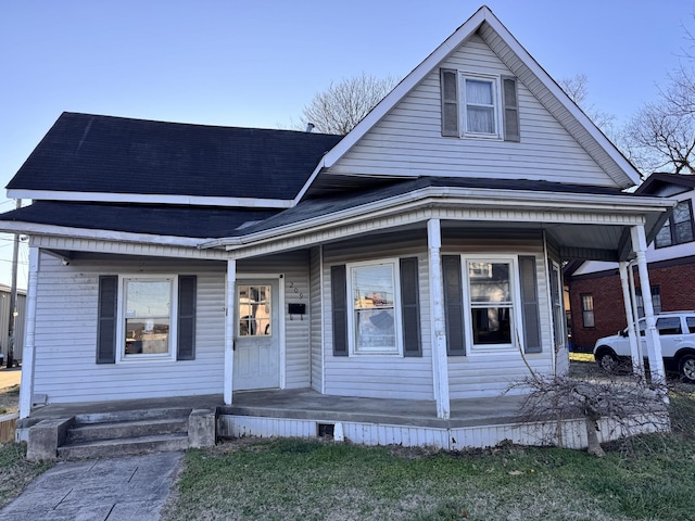 view of front of house with covered porch